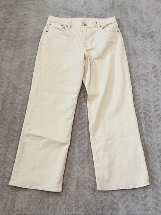 American Eagle Outfitters Denim - AE Cream Wide Leg Pants Size 12 Neutral Minimalist 90s, Baggy, Y2K